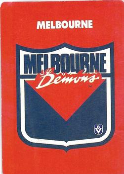 1989 Scanlens VFL #13 Melbourne Emblem Front